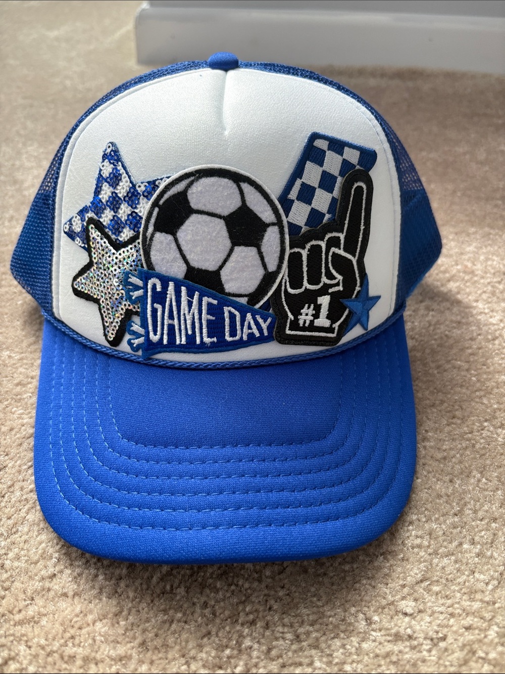 Game Day Blue Soccer Trucker Hat